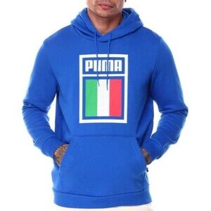 Puma World Cup Fleece Hoodie Men’s Size M Blue Italy Flag Pullover Sweatshirt